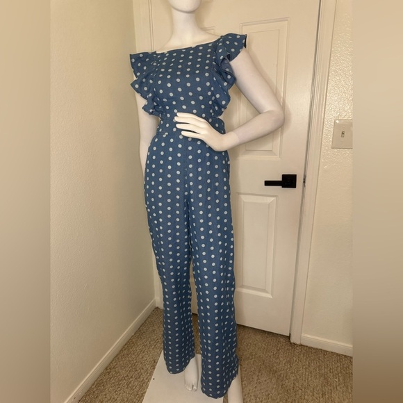 Do+Be Blue Polka Dot Jumpsuit Size Small.  #174 - Picture 1 of 13